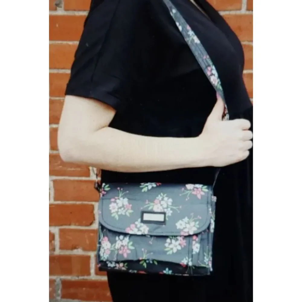 LillyBit Floral Baby Diaper Crossbody Shoulder Wristlet Clutch Bag New
